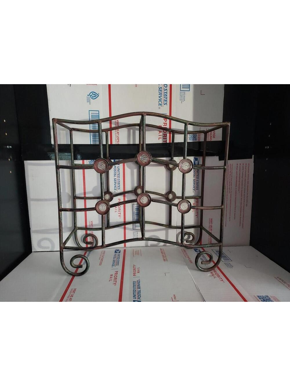 12-Bottle Vintage Metal 3 Teir Wine Rack Home Decor Good Used - #T6